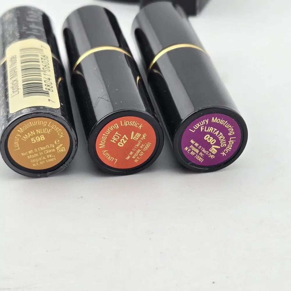 IMAN Luxury Moisturizing Lipstick Lot of 3 Semi-Matte Gift Set 3 Colors New